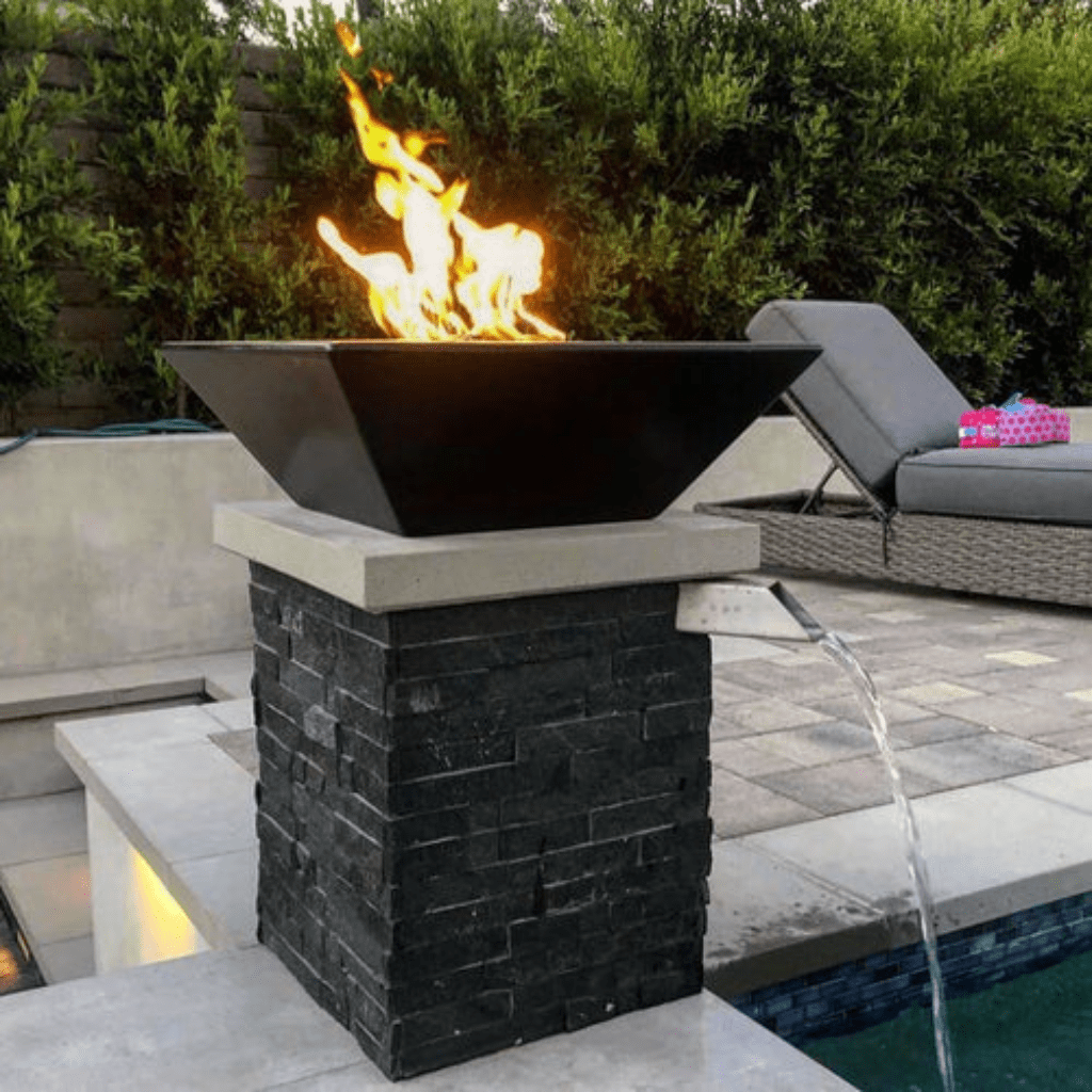 The Outdoor Plus 24&quot; Square Maya Fire Bowl - Powder Coated Metal