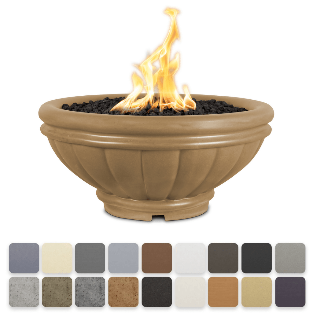 The Outdoor Plus 24&quot; Round Roma Fire Bowl - GFRC Concrete