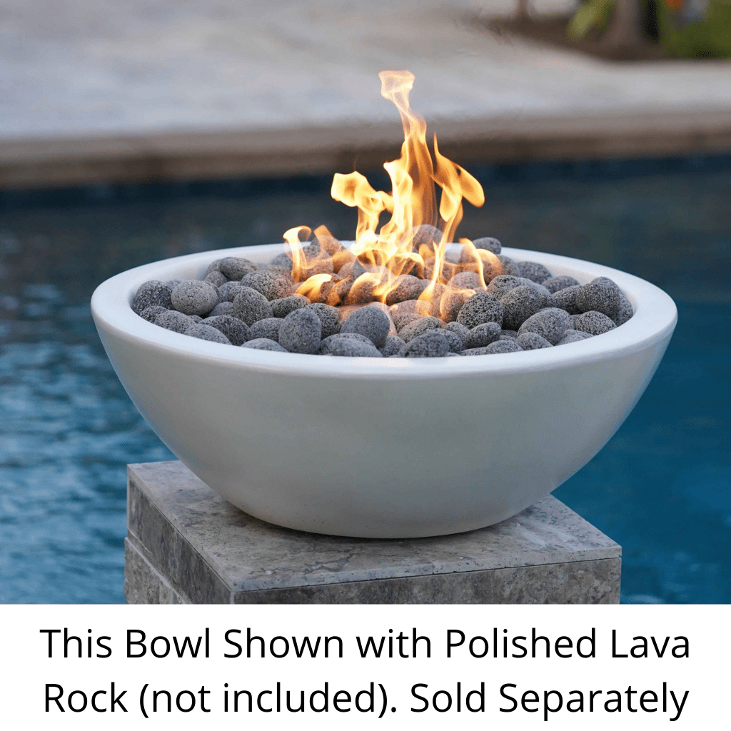 The Outdoor Plus 27&quot; Round Sedona Fire Bowl - GFRC Concrete - Electronic Ignition System