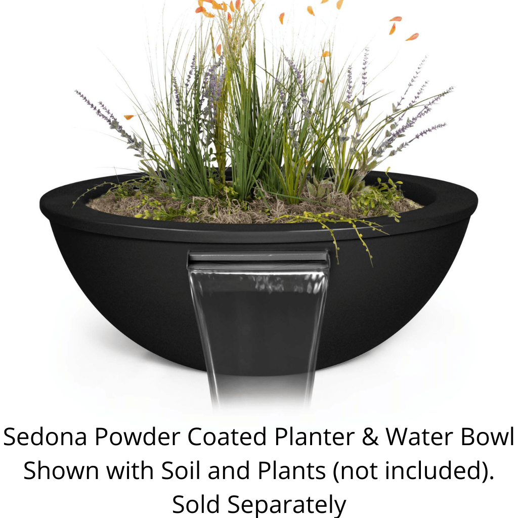 The Outdoor Plus Round Sedona Planter &amp; Water Bowl - Powder Coated Metal