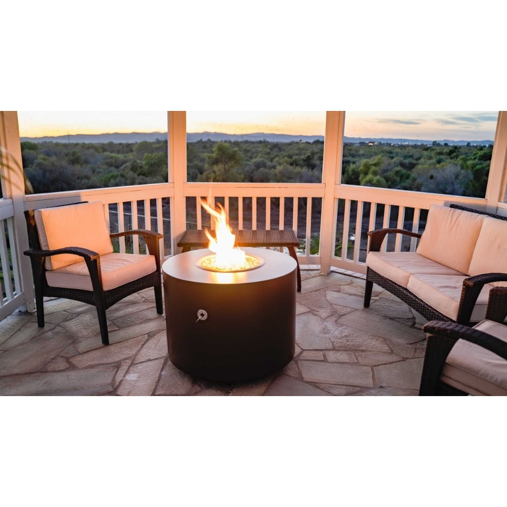 The Outdoor Plus Round Beverly Fire Pit 30&quot; - Powder Coated Metal