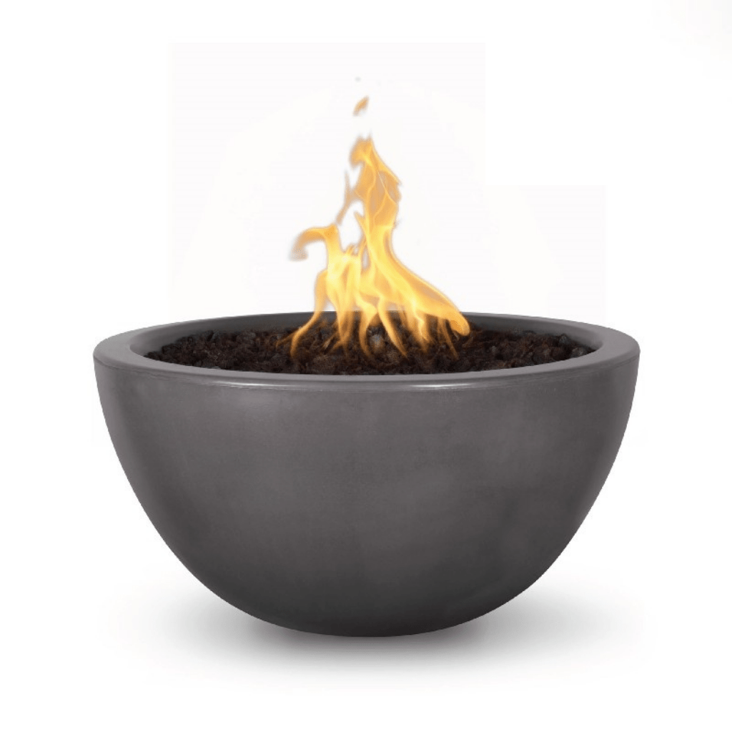 The Outdoor Plus 30&quot; Round Luna Fire Bowl - GFRC Concrete - Electronic Ignition System