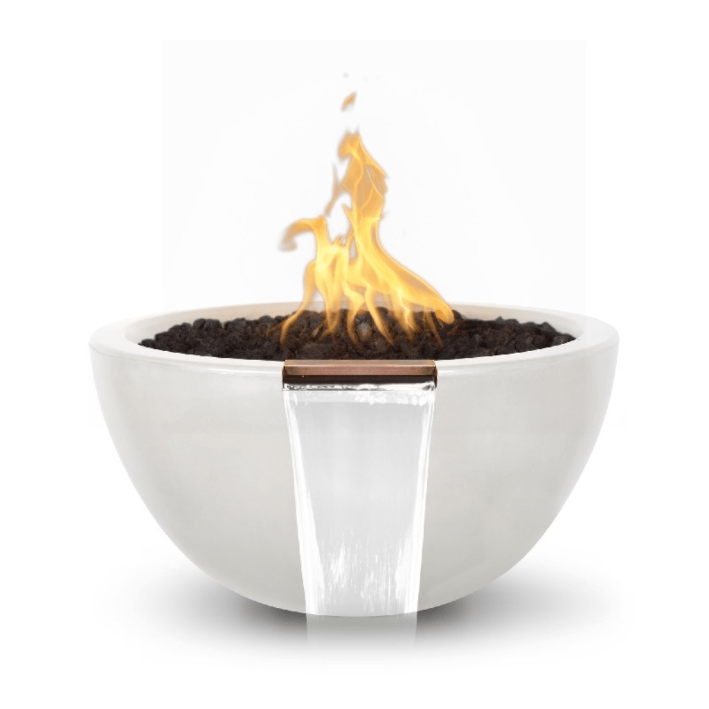 The Outdoor Plus 30&quot; Round Luna Fire &amp; Water Bowl - GFRC Concrete