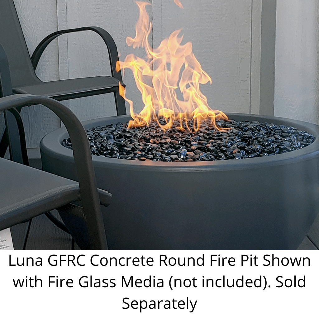 The Outdoor Plus 30&quot; Round Luna Fire Pit - GFRC Concrete - Spark Ignition with Flame Sense