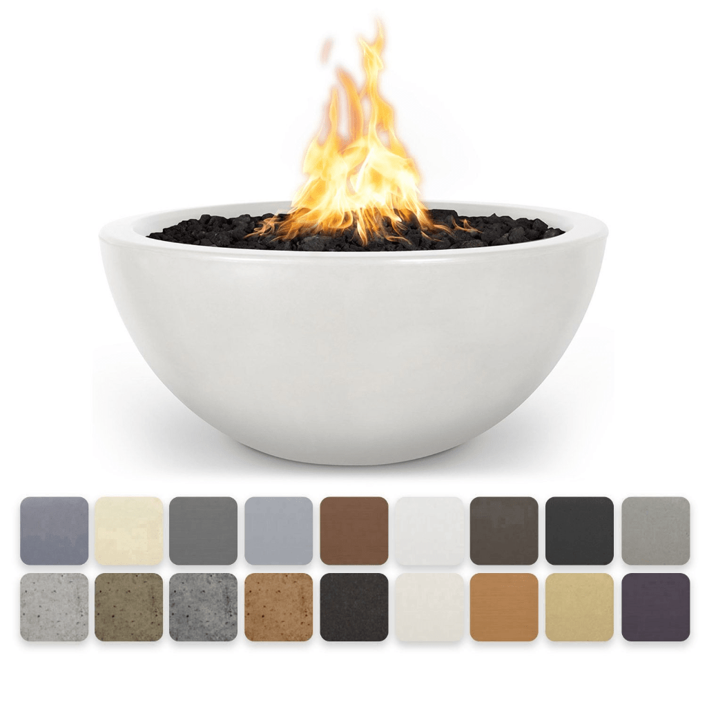 The Outdoor Plus 30&quot; Round Luna Fire Pit - GFRC Concrete - Spark Ignition with Flame Sense