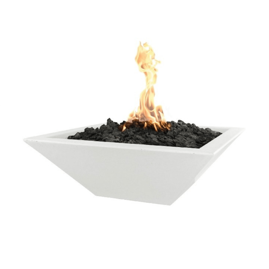 The Outdoor Plus 30&quot; Square Maya Fire Bowl - GFRC Concrete - Electronic Ignition System