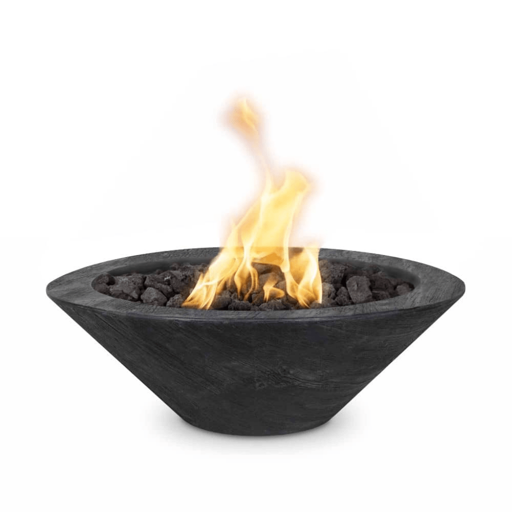 The Outdoor Plus 32&quot; Round Cazo Fire Bowl - Wood Grain GFRC Concrete