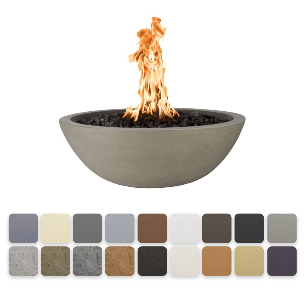 The Outdoor Plus 33&quot; Round Sedona Fire Bowl - GFRC Concrete - Electronic Ignition System