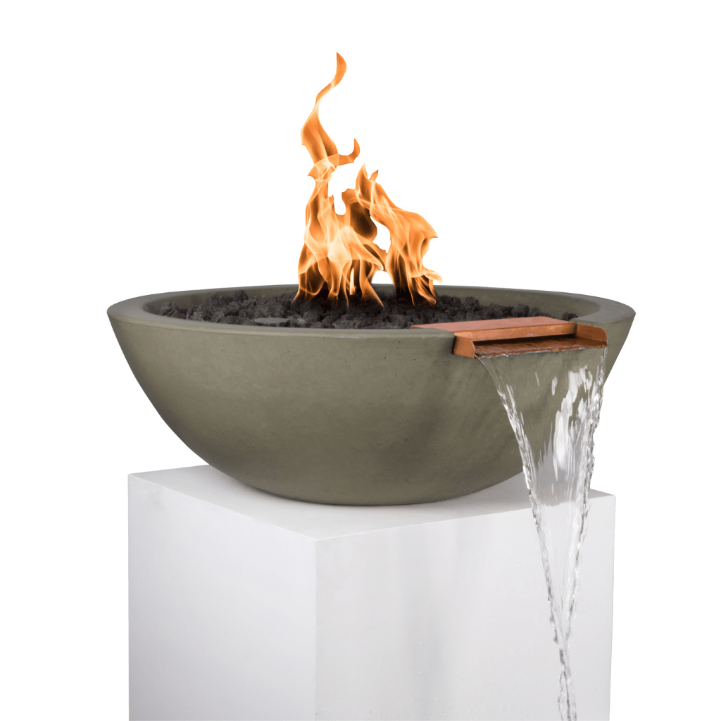 The Outdoor Plus 33&quot; Round Sedona Fire &amp; Water Bowl - GFRC Concrete