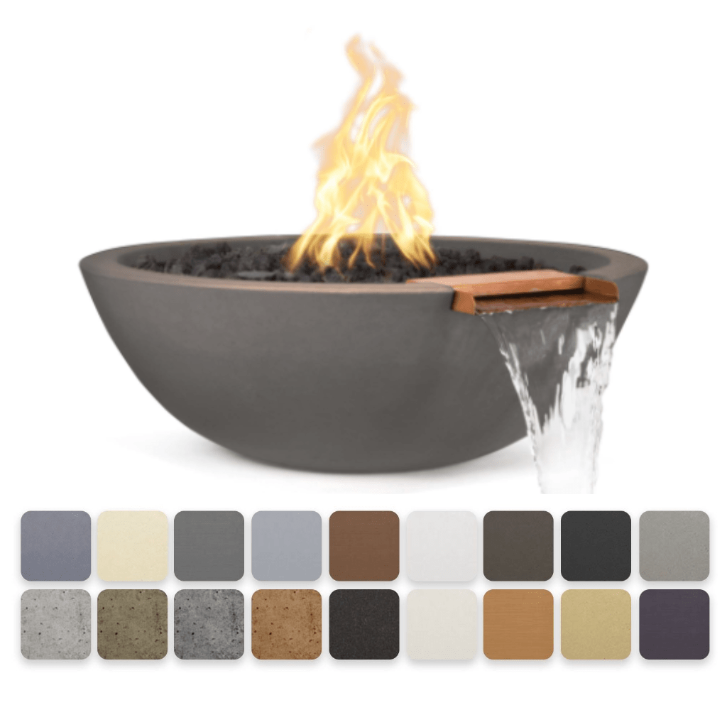 The Outdoor Plus 33&quot; Round Sedona Fire &amp; Water Bowl - GFRC Concrete