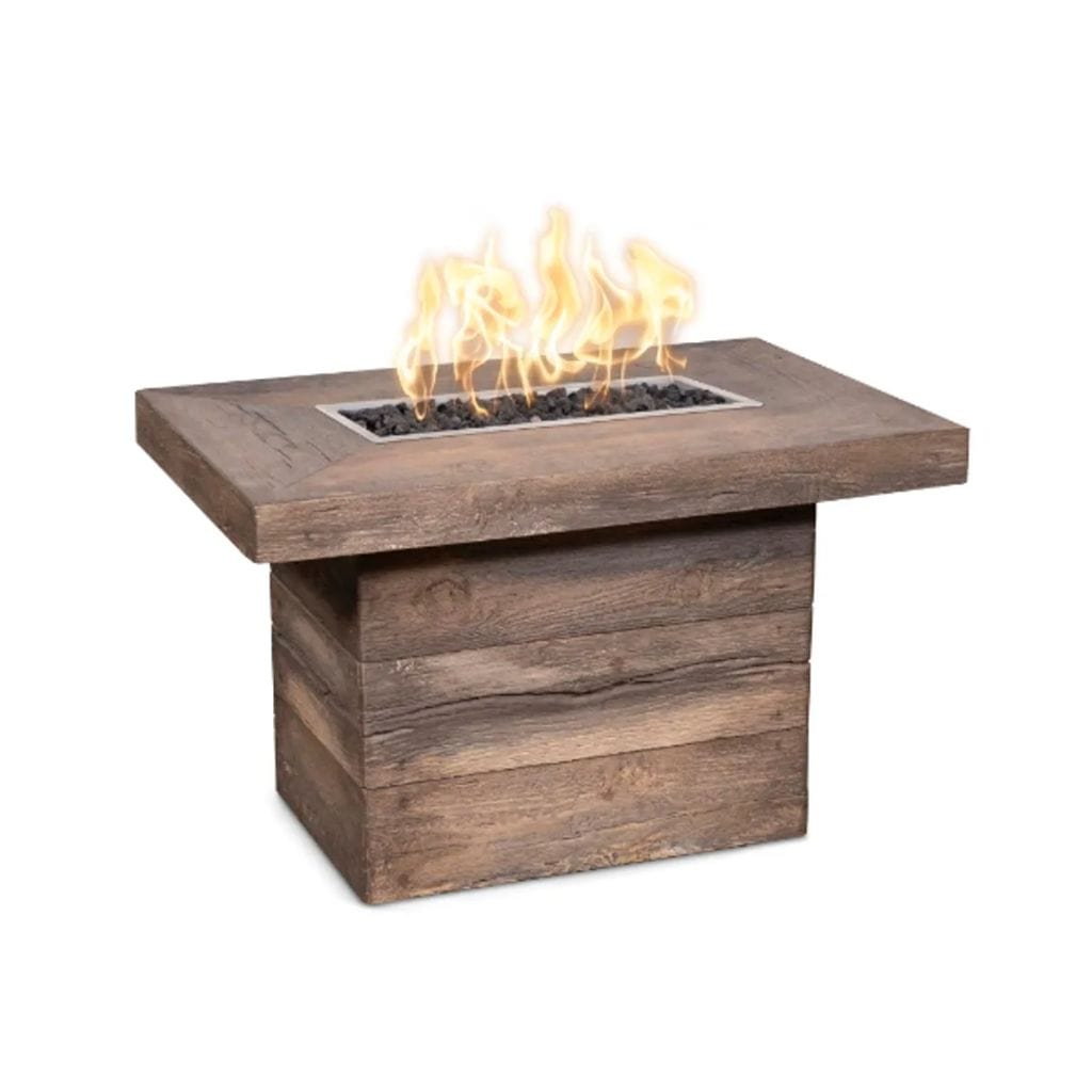 The Outdoor Plus 36&quot; Rectangular Alberta Fire Table - Wood Grain GFRC Concrete