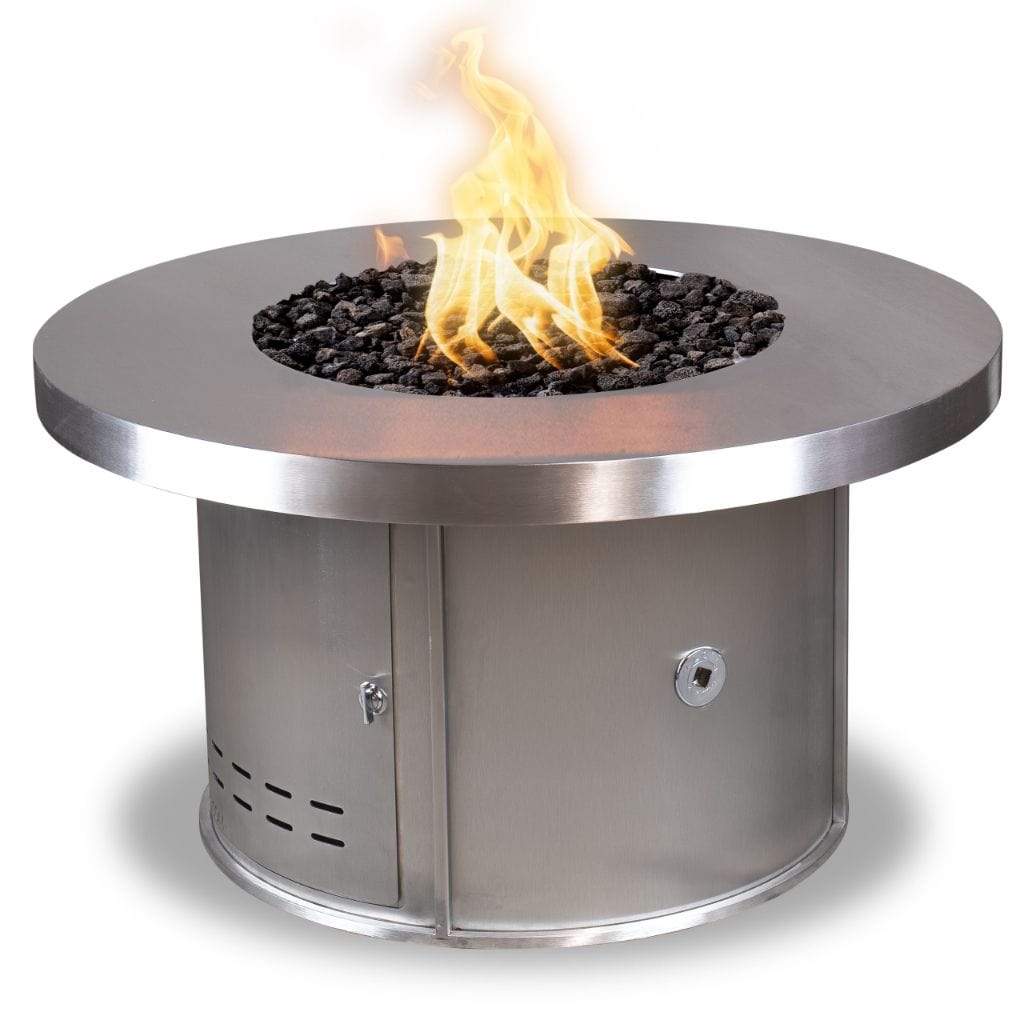 The Outdoor Plus Round Mabel Fire Table - Stainless Steel