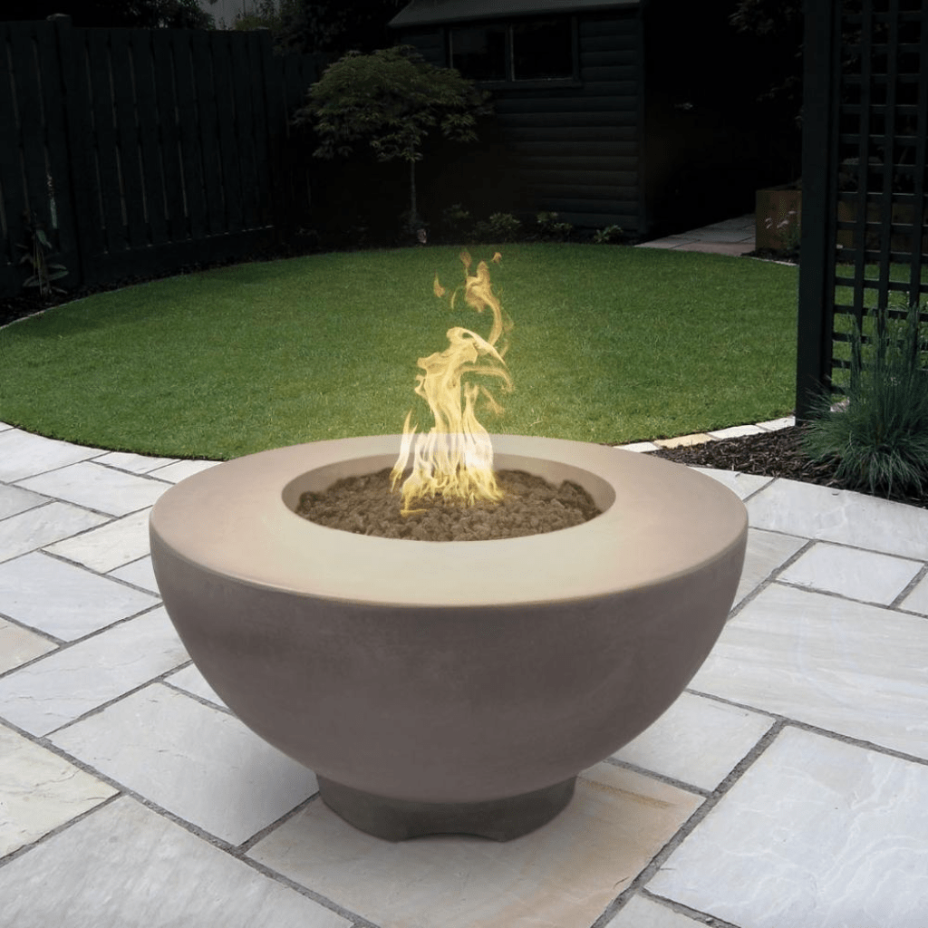 The Outdoor Plus 37&quot; Round Sienna Fire Pit - GFRC Concrete - Electronic Ignition System