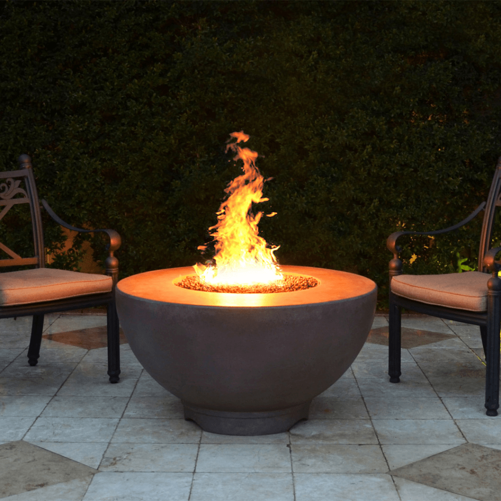 The Outdoor Plus 37&quot; Round Sienna Fire Pit - GFRC Concrete - Electronic Ignition System