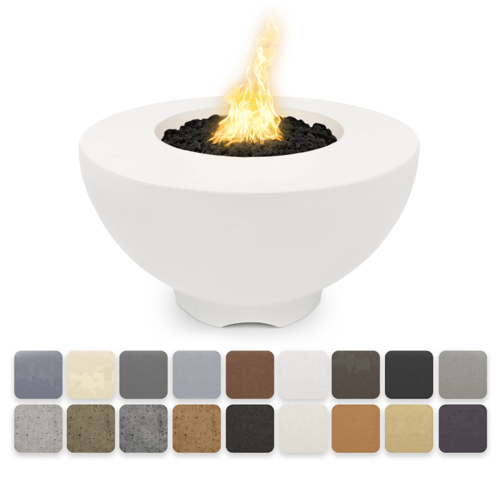 The Outdoor Plus 37&quot; Round Sienna Fire Pit - GFRC Concrete - Electronic Ignition System