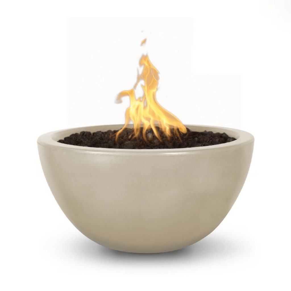 The Outdoor Plus 38&quot; Round Luna Fire Bowl - GFRC Concrete - Electronic Ignition System