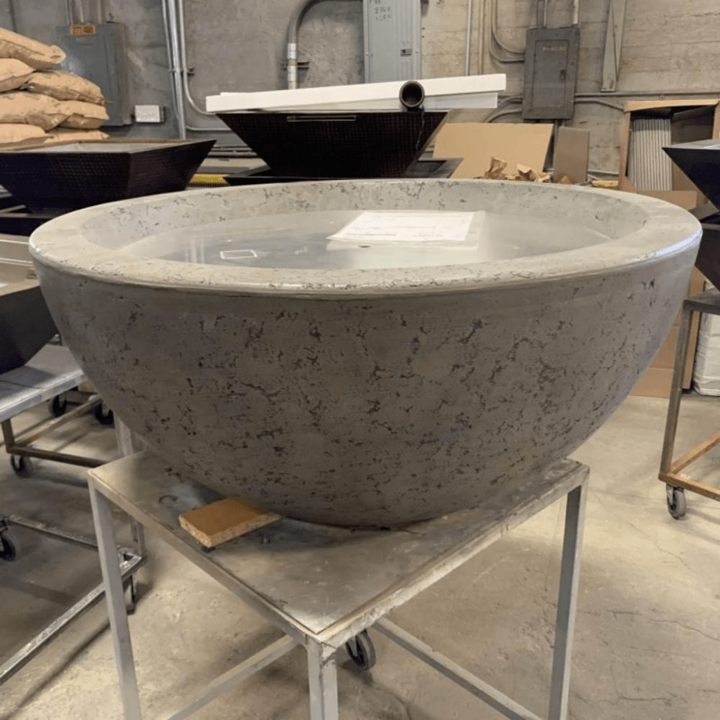 The Outdoor Plus 38&quot; Round Luna Fire Bowl - GFRC Concrete