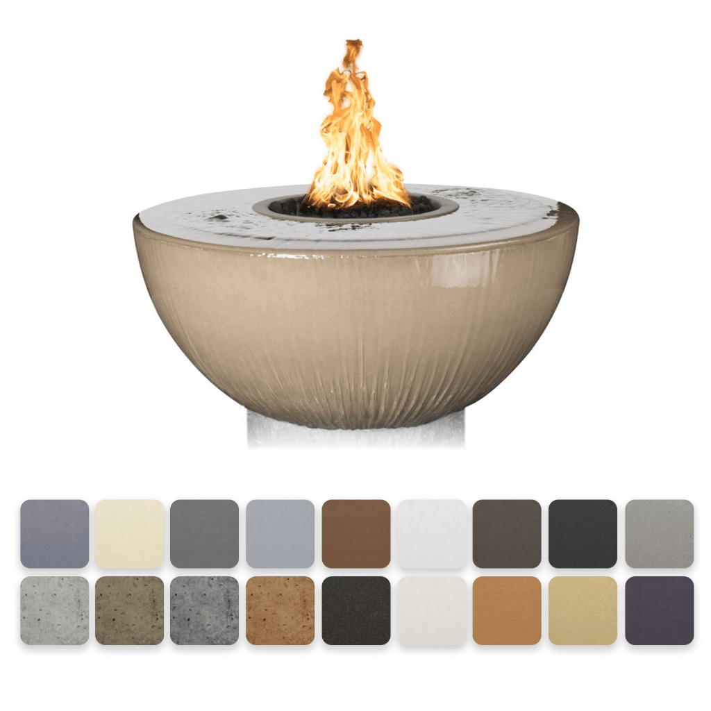 The Outdoor Plus 38&quot; Round Sedona Fire &amp; Water Bowl - GFRC Concrete