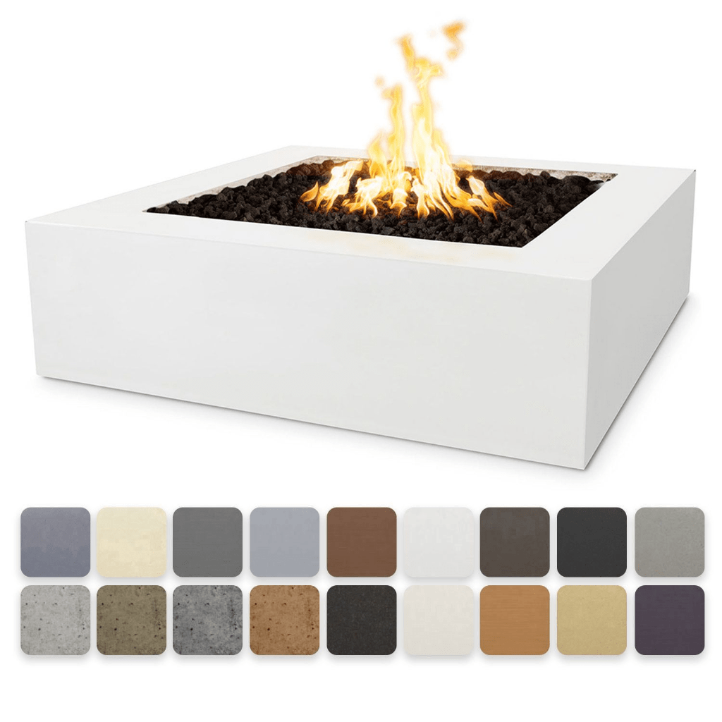 The Outdoor Plus 42&quot; Square Quad Fire Pit - GFRC Concrete - Match Lit Ignition System