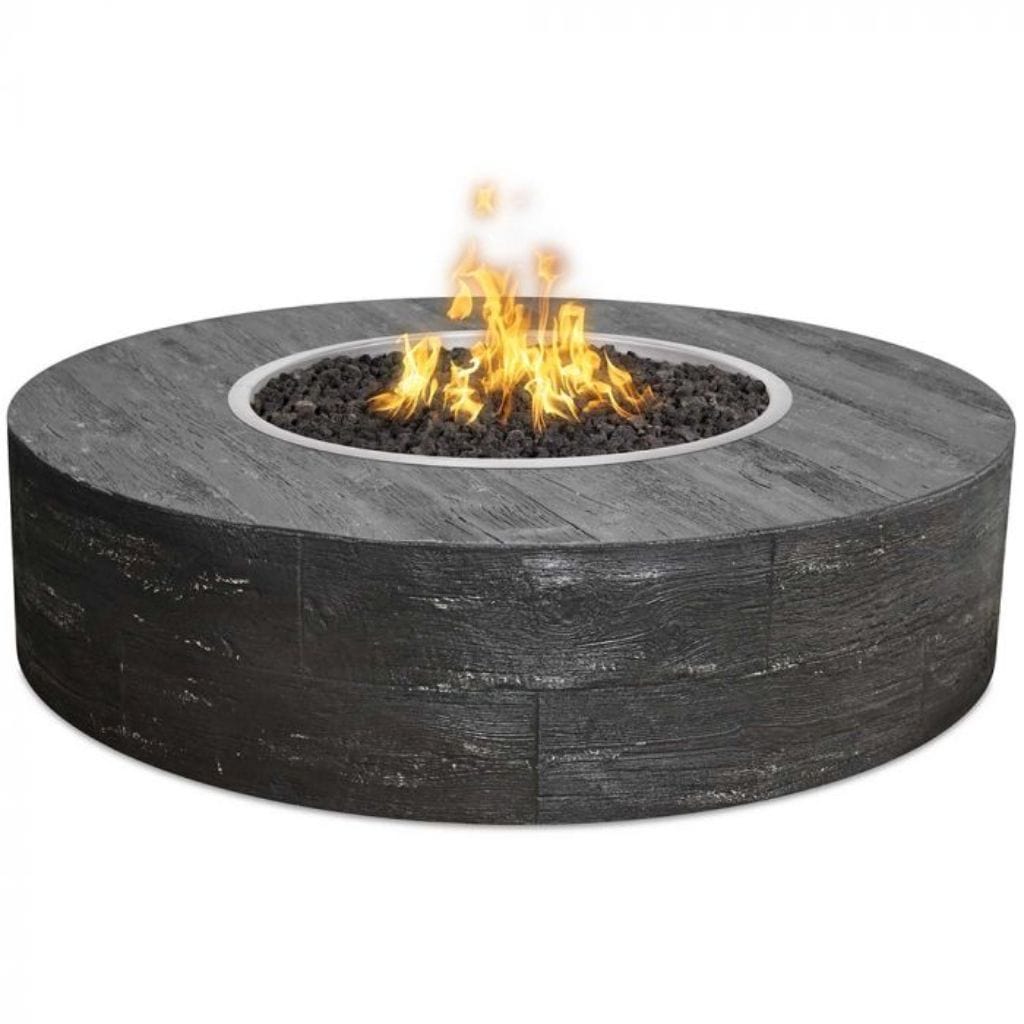 The Outdoor Plus 42&quot; Round Seqouia Fire Pit - Wood Grain GFRC Concrete