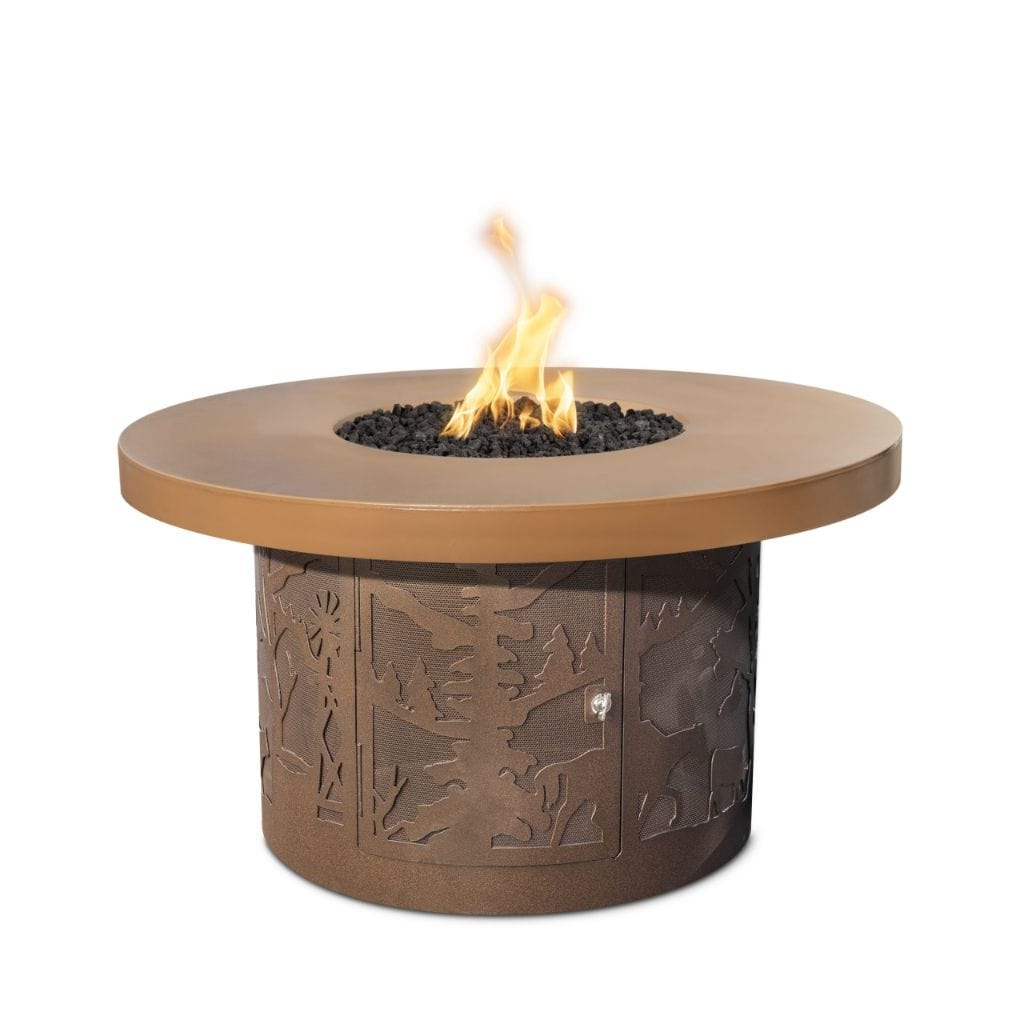 The Outdoor Plus 46&quot; Round Outback Fire Pit - Cattle Ranch Design - 110V Electronic Ignition Option 3