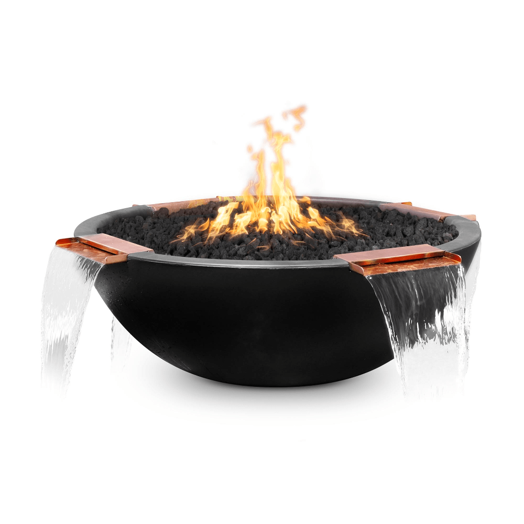 The Outdoor Plus 46&quot; Round Sedona Fire &amp; Water Bowl - GFRC Concrete