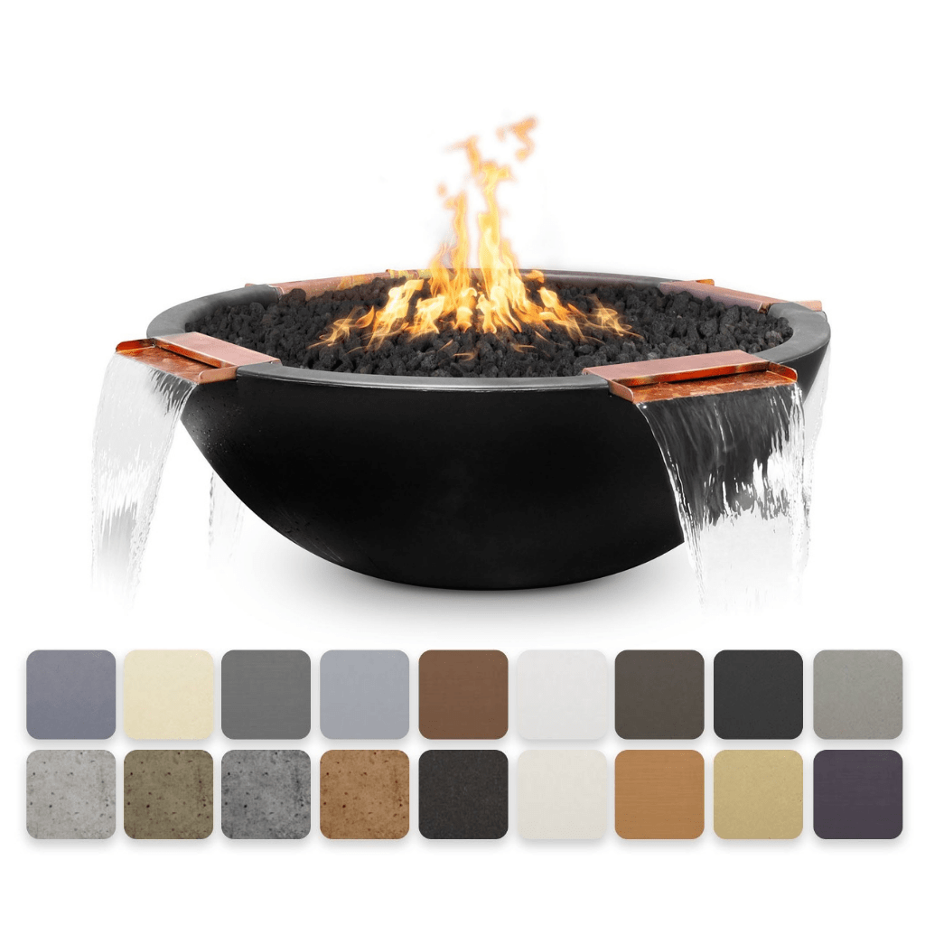 The Outdoor Plus 46&quot; Round Sedona Fire &amp; Water Bowl - GFRC Concrete