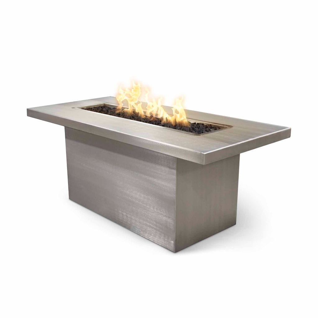 The Outdoor Plus Rectangular Bella Fire Table - Stainless Steel