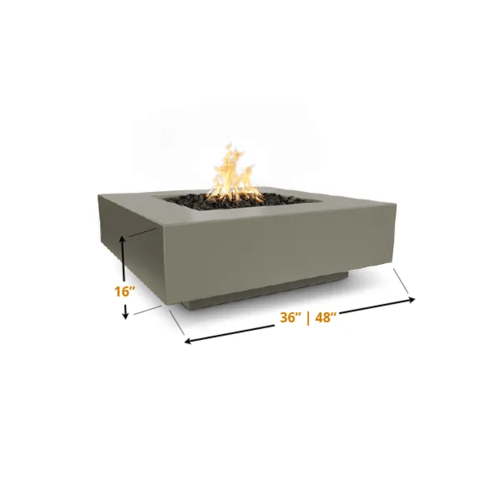 The Outdoor Plus 48&quot; Square Cabo Fire Pit - GFRC Concrete - Spark Ignition