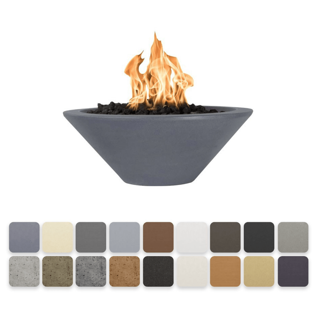 The Outdoor Plus 48&quot; Round Cazo Fire Bowl - GFRC Concrete - Electronic Ignition System