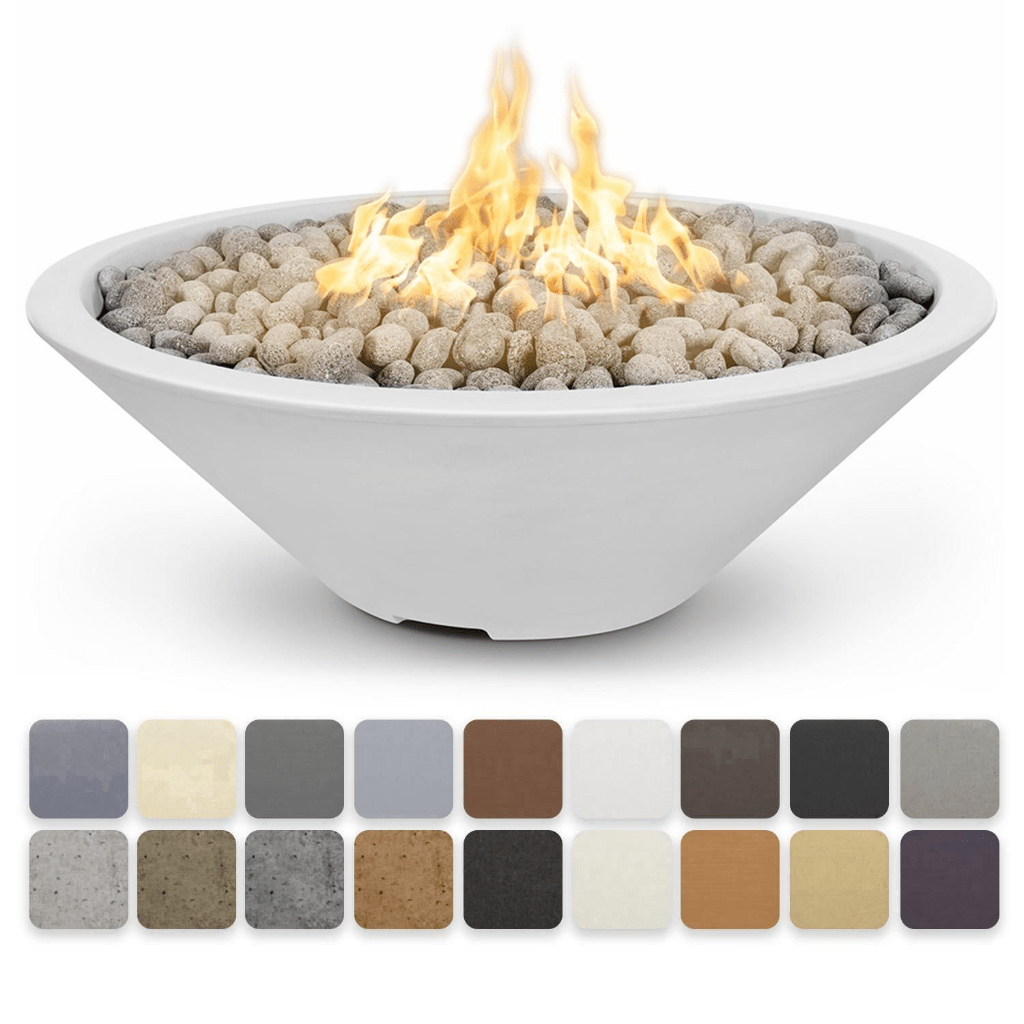 The Outdoor Plus 48&quot; Cazo Narrow Ledge GFRC Concrete Round Natural Gas Fire Pit