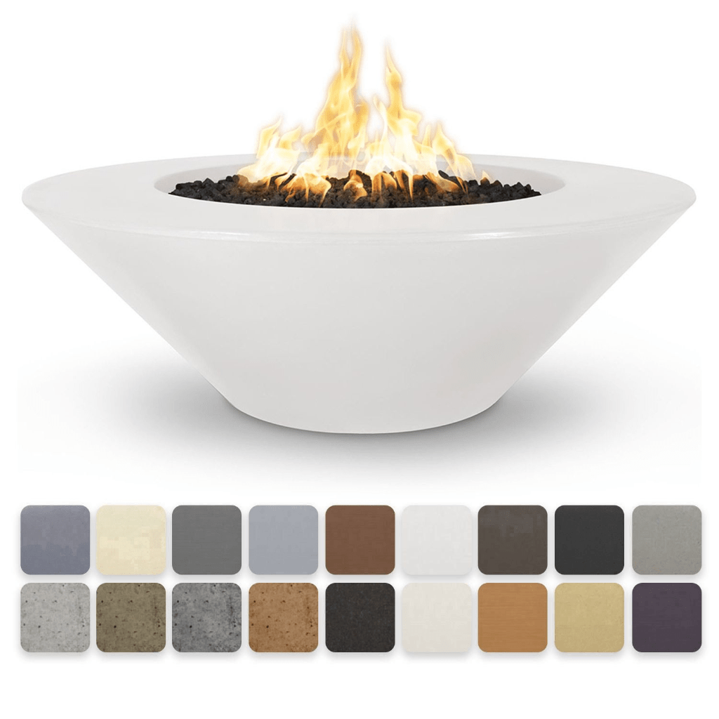 The Outdoor Plus 48&quot; Cazo Wide Ledge GFRC Concrete Round Fire Pit - Spark Ignition