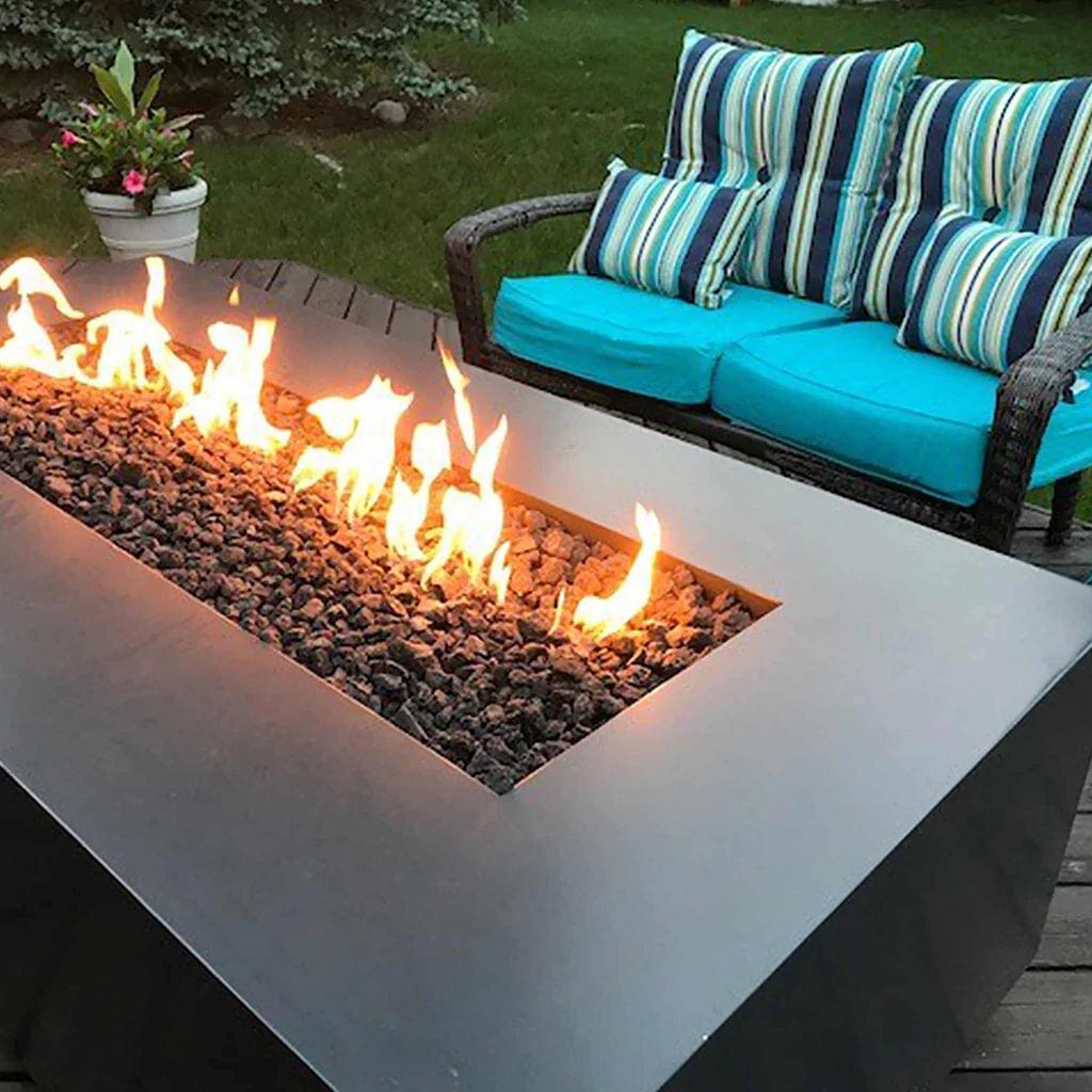 The Outdoor Plus Rectangular Coronado Fire Pit - Stainless Steel