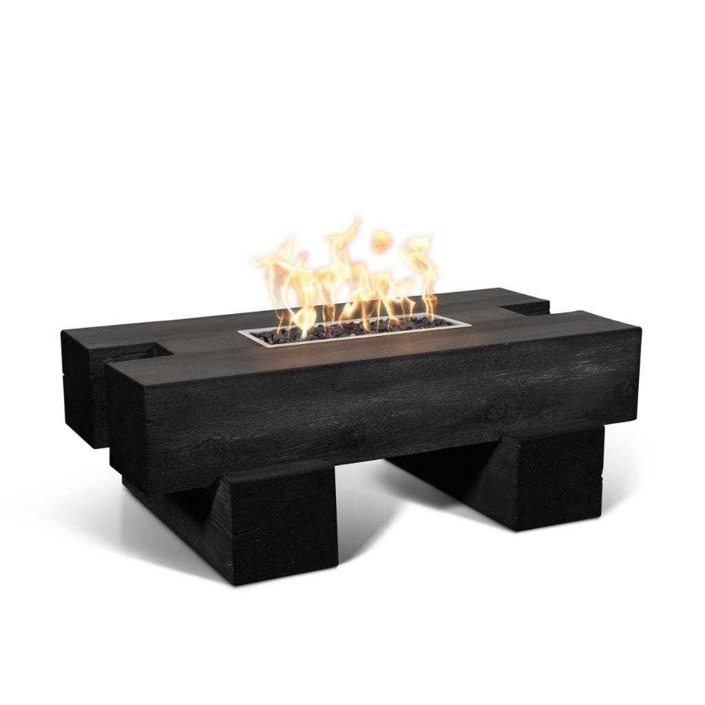 The Outdoor Plus 48&quot; Rectangular Palo Fire Pit - Wood Grain GFRC Concrete