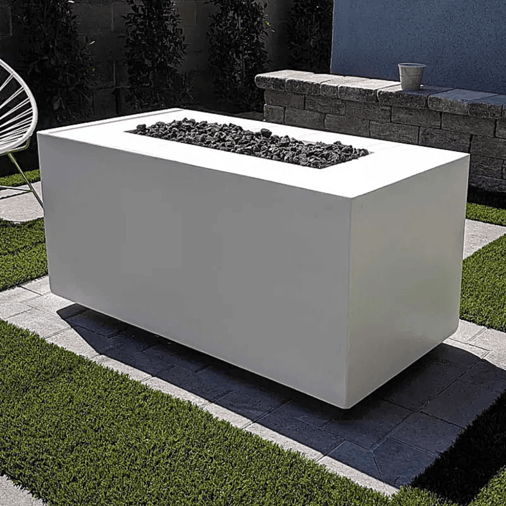 The Outdoor Plus 48&quot; Rectangular Pismo Fire Pit - GFRC Concrete - Flame Sense Ignition System