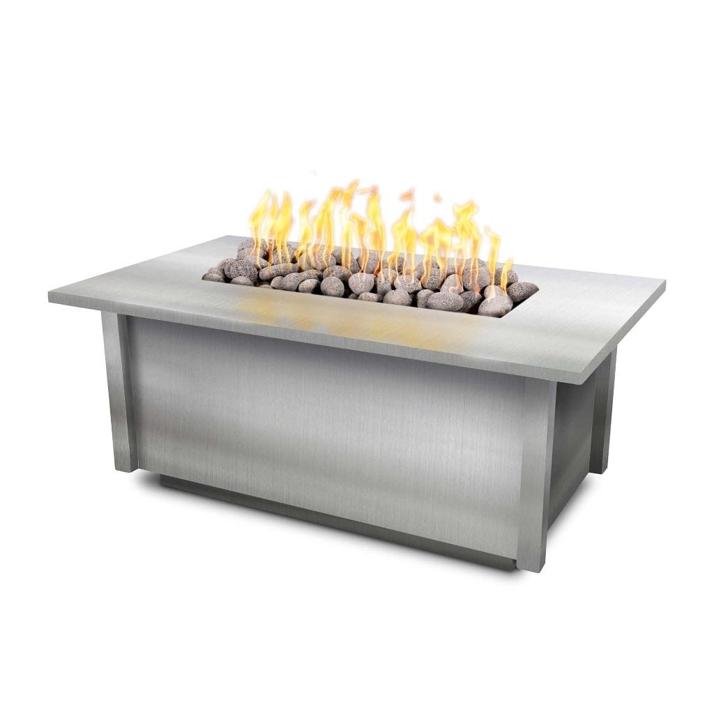 The Outdoor Plus Rectangular Salinas Fire Table - Stainless Steel