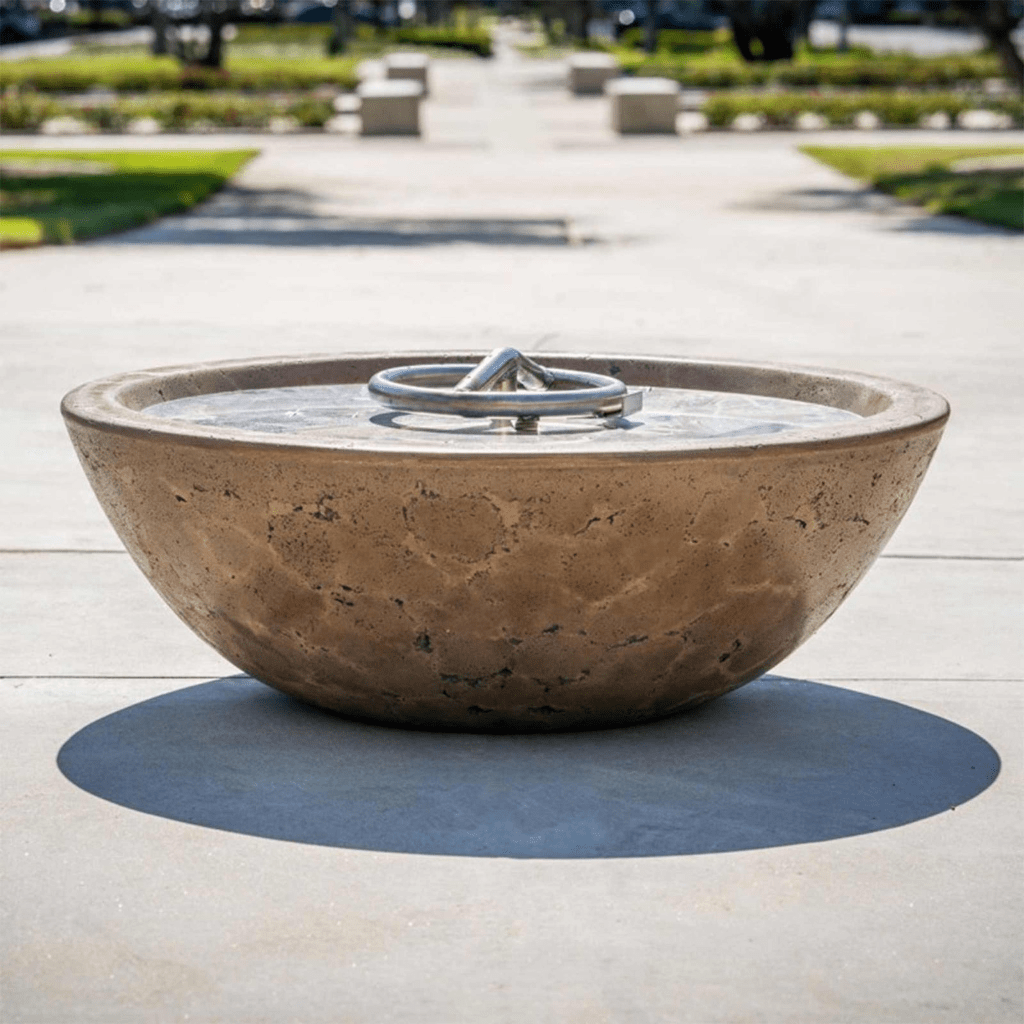 The Outdoor Plus 48&quot; Round Sedona Fire Pit - GFRC Concrete - Electronic Ignition System