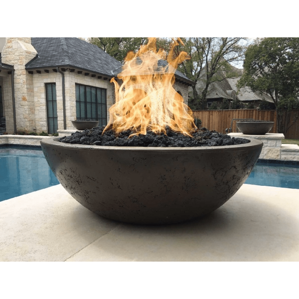 The Outdoor Plus 48&quot; Round Sedona Fire Pit - GFRC Concrete - Electronic Ignition System