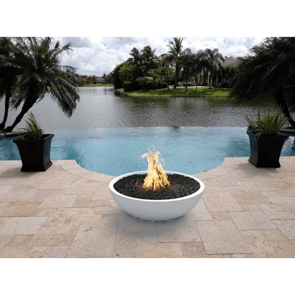 The Outdoor Plus 48&quot; Round Sedona Fire Pit - GFRC Concrete - Electronic Ignition System