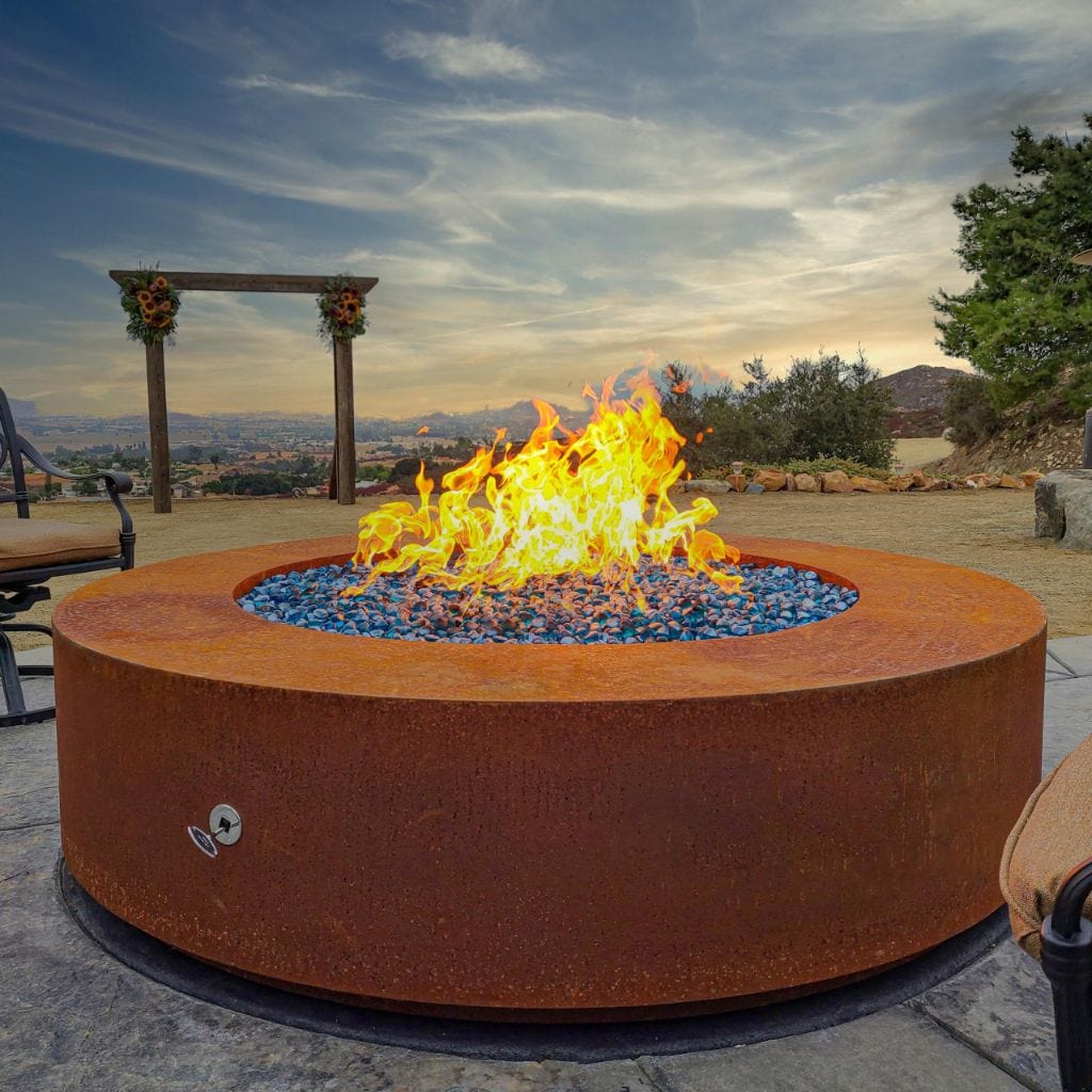 The Outdoor Plus Round Unity Fire Pit - Corten Steel