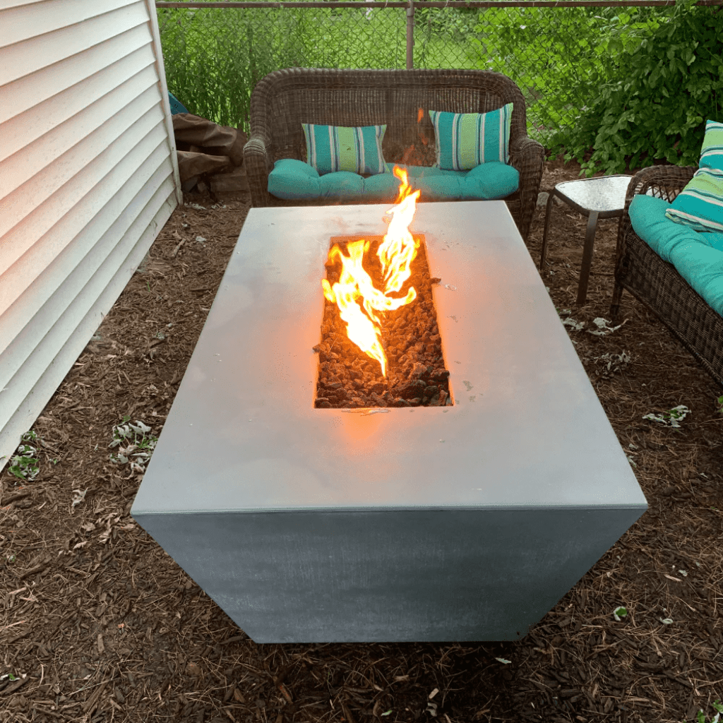 The Outdoor Plus 60&quot; Rectangular Angelus Fire Pit - GFRC Concrete