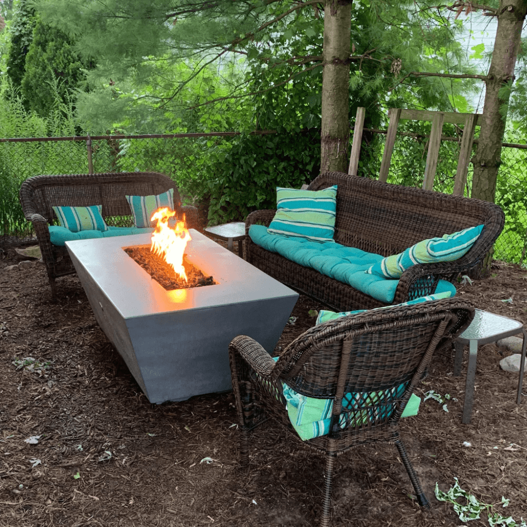 The Outdoor Plus 60&quot; Rectangular Angelus Fire Pit - GFRC Concrete - Plug and Play Electronic Ignition