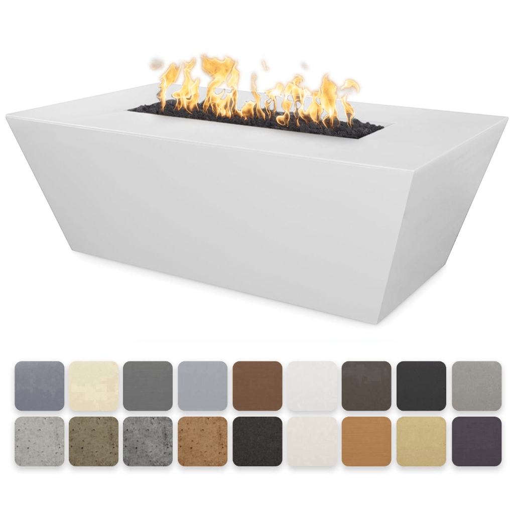 The Outdoor Plus 60&quot; Rectangular Angelus Fire Pit - GFRC Concrete - Plug and Play Electronic Ignition