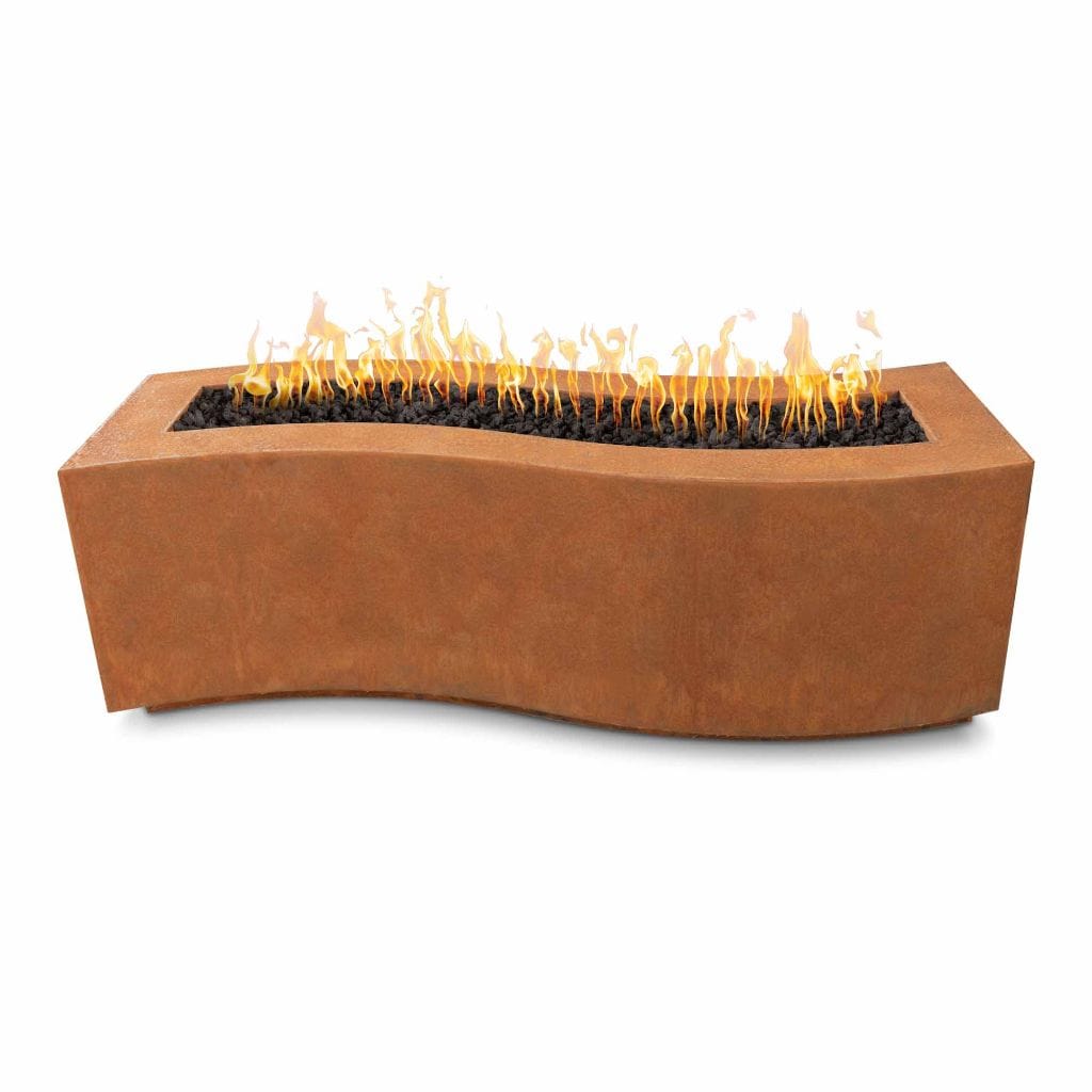 The Outdoor Plus 60&quot;-72&quot; Rectangular Billow Fire Pit - Corten Steel