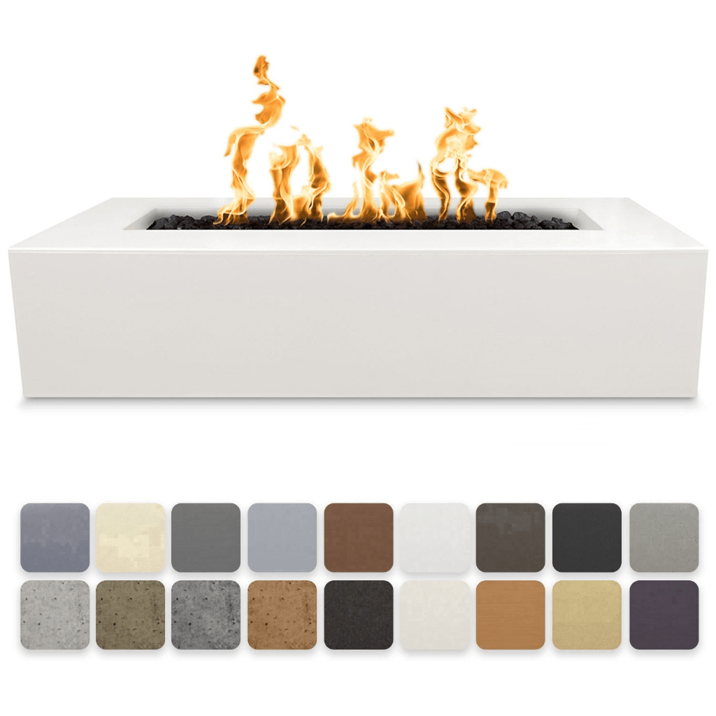 The Outdoor Plus 60&quot; Rectangular Regal Fire Pit - GFRC Concrete - Electronic Ignition System