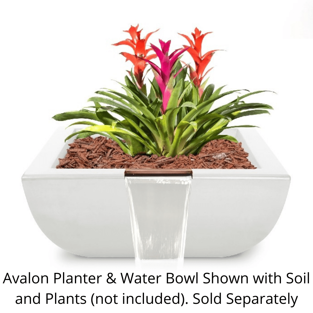 The Outdoor Plus Square Avalon Planter &amp; Water Bowl - GFRC Concrete