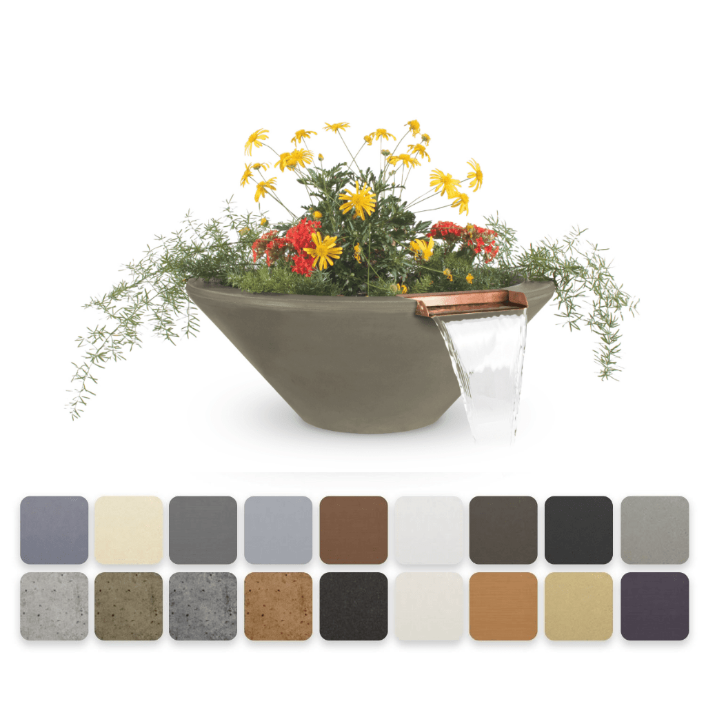 The Outdoor Plus Round Cazo Planter &amp; Water Bowl - GFRC Concrete