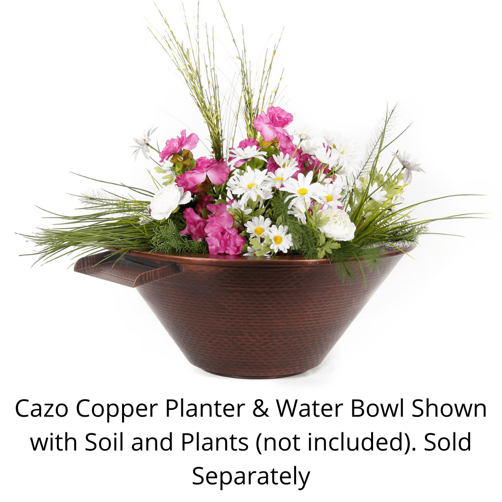 The Outdoor Plus Cazo Hammered Copper Planter &amp; Water Bowl