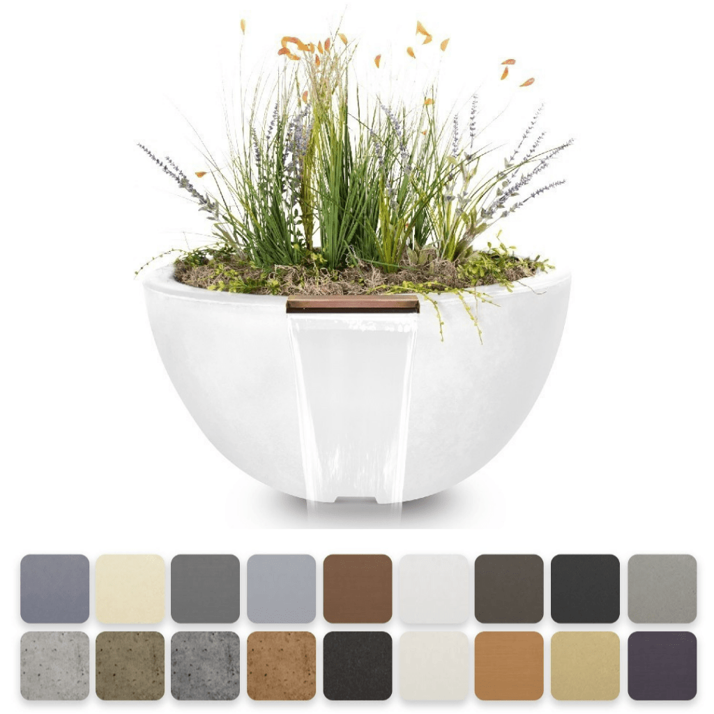 The Outdoor Plus Round Luna Planter &amp; Water Bowl - GFRC Concrete