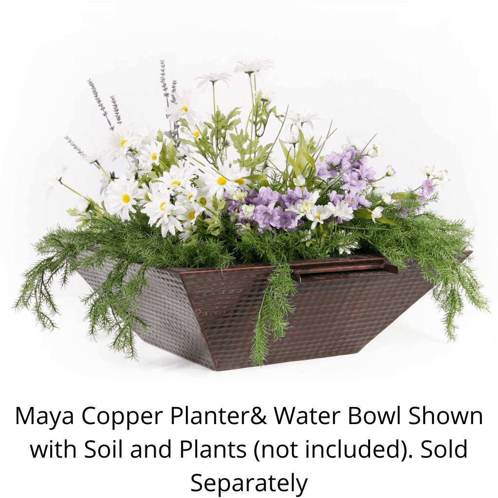 The Outdoor Plus Maya Hammered Copper Planter &amp; Water Bowl